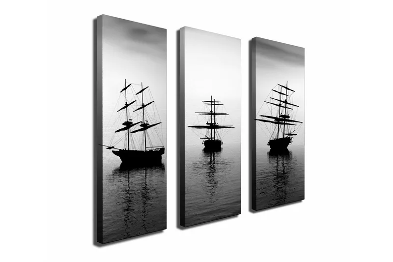 Dekorativ Canvasmålning 3 Delar, Flerfärgad