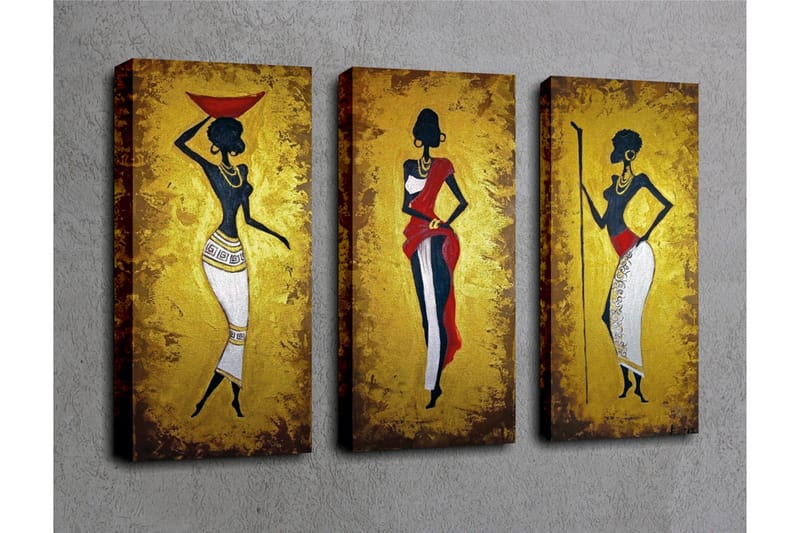 Dekorativ Canvasmålning 3 Delar - Flerfärgad - Inredning & dekor - Tavlor & konst - Canvastavla