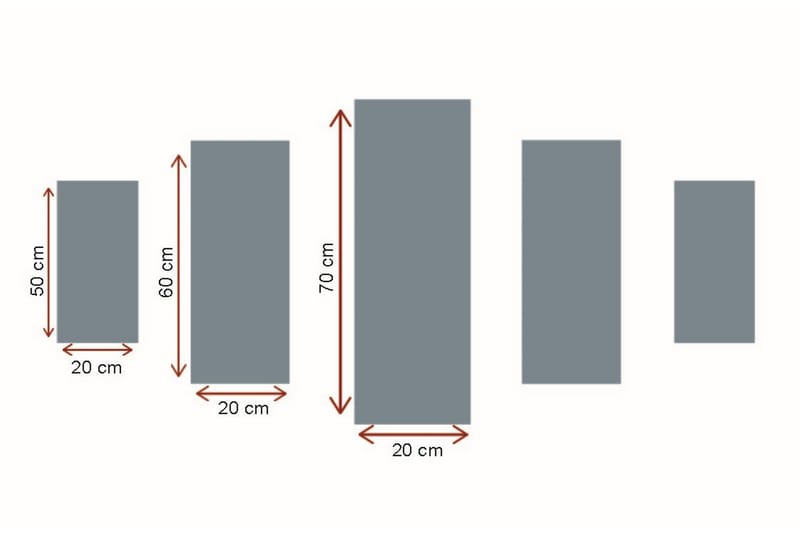 DEKORATIV Canvasmålning 5 Delar - Canvastavla