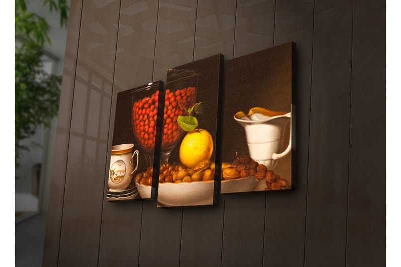 Dekorativ Canvasmålning LED-belysning 3 Delar - Flerfärgad - Inredning & dekor - Tavlor & konst - Canvastavla