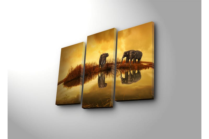 Dekorativ Canvasmålning LED-belysning 3 Delar - Flerfärgad - Inredning & dekor - Tavlor & konst - Canvastavla