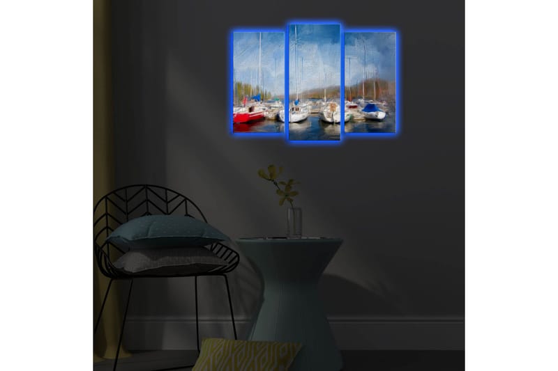 Dekorativ Canvasmålning LED-belysning 3 Delar - Flerfärgad - Inredning & dekor - Tavlor & konst - Canvastavla