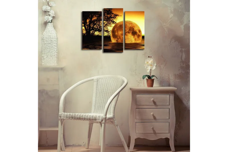 Dekorativ Canvasmålning LED-belysning 3 Delar - Flerfärgad - Inredning & dekor - Tavlor & konst - Canvastavla