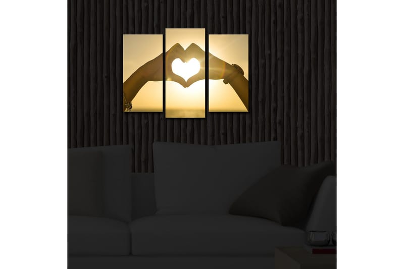 Dekorativ Canvasmålning LED-belysning 3 Delar - Flerfärgad - Inredning & dekor - Tavlor & konst - Canvastavla