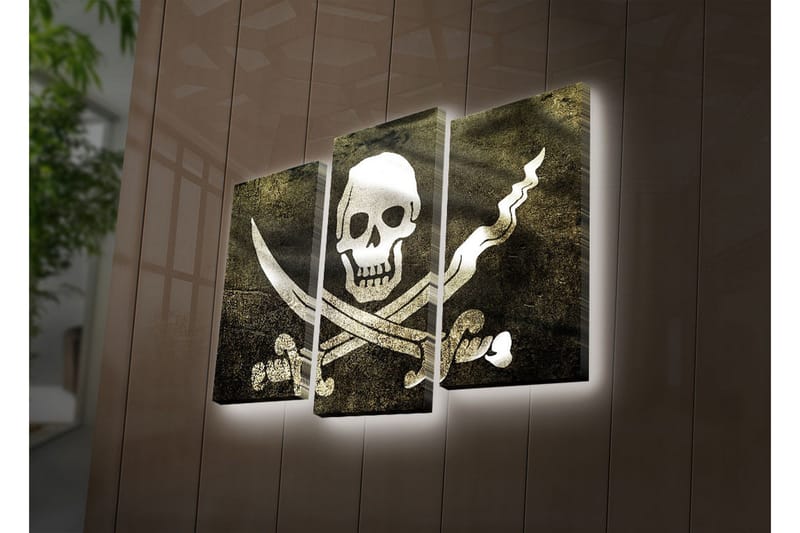 Dekorativ Canvasmålning LED-belysning 3 Delar - Flerfärgad - Inredning & dekor - Tavlor & konst - Canvastavla