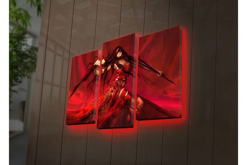 Dekorativ Canvasmålning LED-belysning 3 Delar - Flerfärgad - Inredning & dekor - Tavlor & konst - Canvastavla