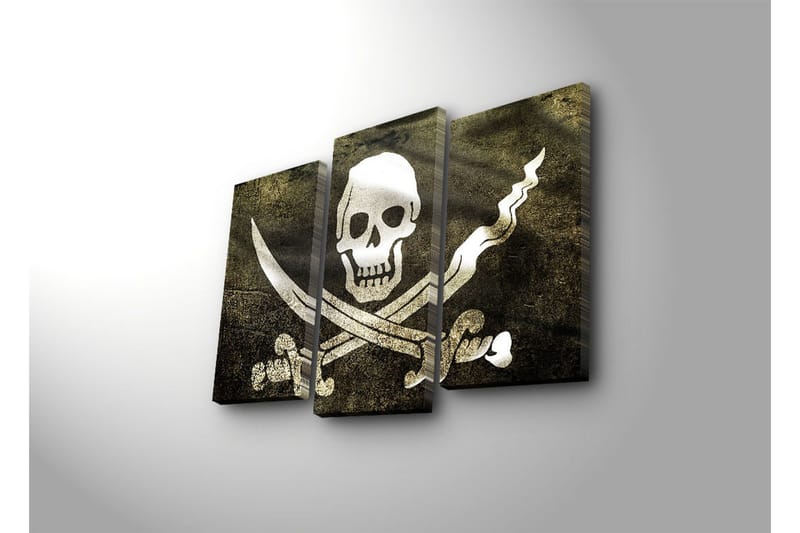 Dekorativ Canvasmålning LED-belysning 3 Delar - Flerfärgad - Inredning & dekor - Tavlor & konst - Canvastavla