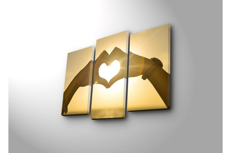 Dekorativ Canvasmålning LED-belysning 3 Delar - Flerfärgad - Inredning & dekor - Tavlor & konst - Canvastavla