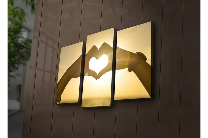 Dekorativ Canvasmålning LED-belysning 3 Delar - Flerfärgad - Inredning & dekor - Tavlor & konst - Canvastavla