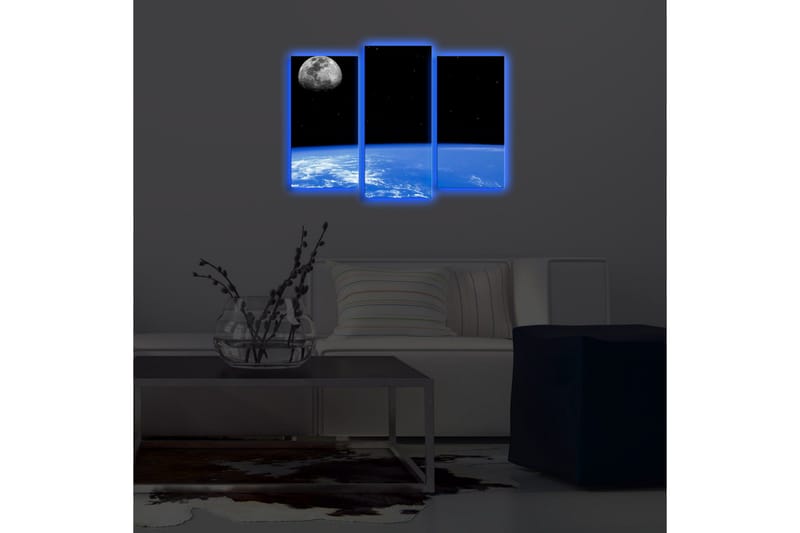 Dekorativ Canvasmålning LED-belysning 3 Delar - Flerfärgad - Inredning & dekor - Tavlor & konst - Canvastavla