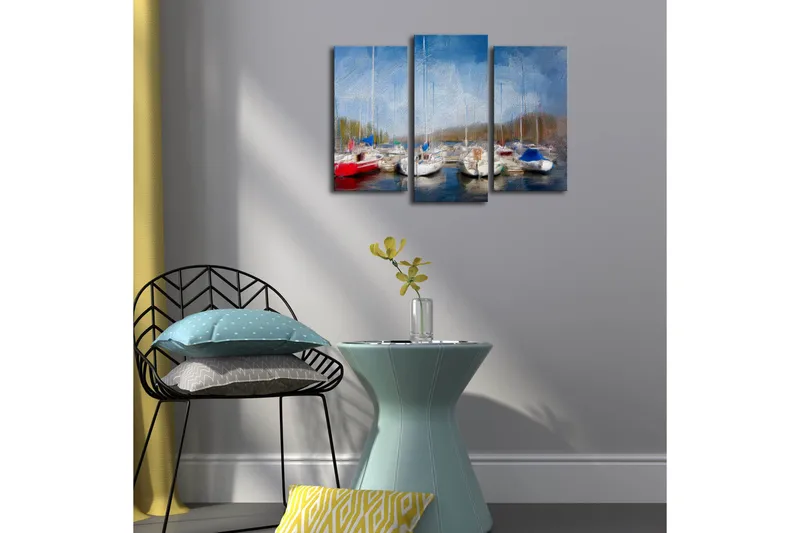 Dekorativ Canvasmålning LED-belysning 3 Delar - Flerfärgad - Inredning & dekor - Tavlor & konst - Canvastavla