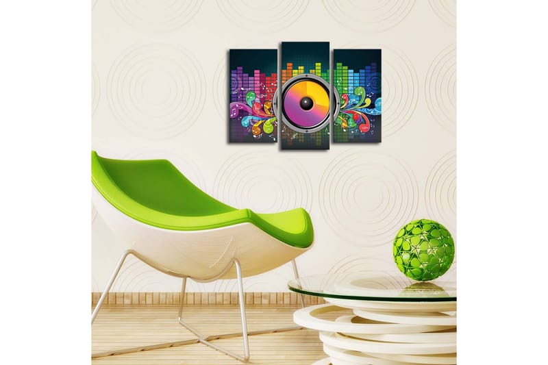 Dekorativ Canvasmålning LED-belysning 3 Delar - Flerfärgad - Inredning & dekor - Tavlor & konst - Canvastavla