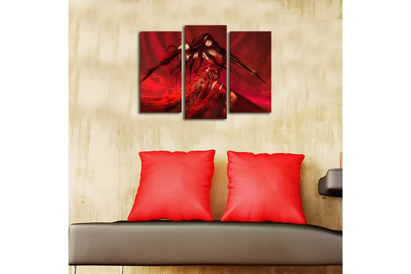 Dekorativ Canvasmålning LED-belysning 3 Delar - Flerfärgad - Inredning & dekor - Tavlor & konst - Canvastavla