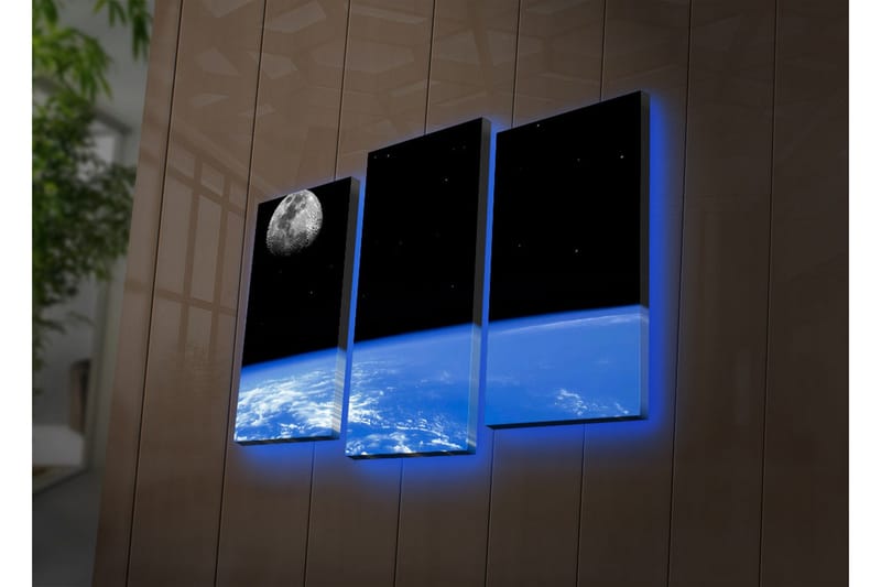 Dekorativ Canvasmålning LED-belysning 3 Delar - Flerfärgad - Inredning & dekor - Tavlor & konst - Canvastavla