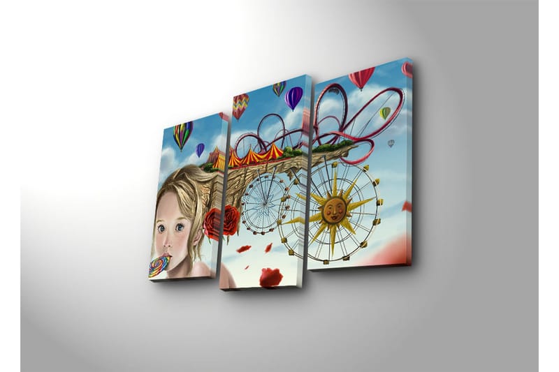 Dekorativ Canvasmålning LED-belysning 3 Delar - Flerfärgad - Inredning & dekor - Tavlor & konst - Canvastavla