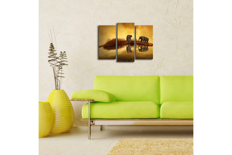 Dekorativ Canvasmålning LED-belysning 3 Delar - Flerfärgad - Inredning & dekor - Tavlor & konst - Canvastavla