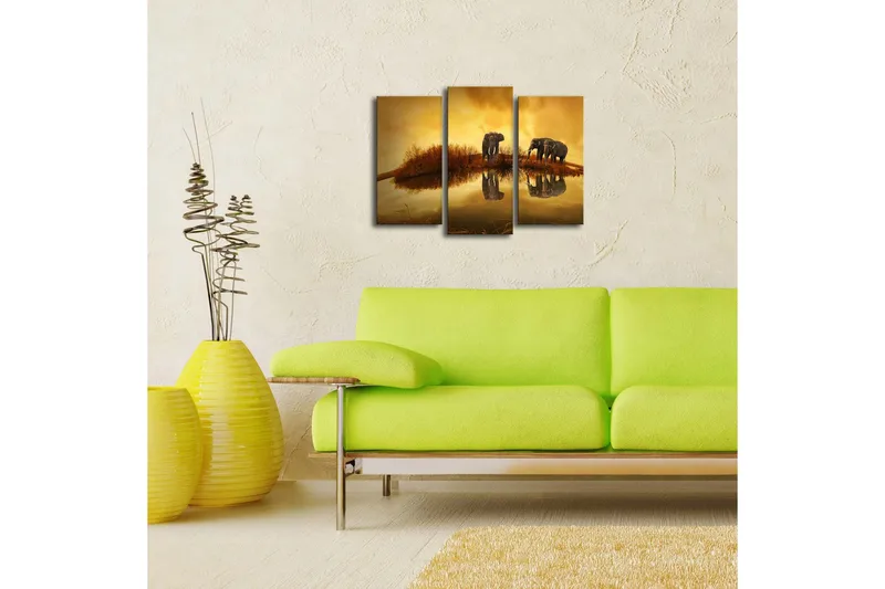 Dekorativ Canvasmålning LED-belysning 3 Delar - Flerfärgad - Inredning & dekor - Tavlor & konst - Canvastavla