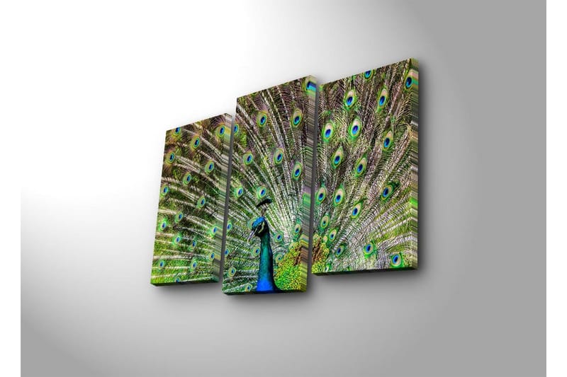 Dekorativ Canvasmålning LED-belysning 3 Delar - Flerfärgad - Inredning & dekor - Tavlor & konst - Canvastavla