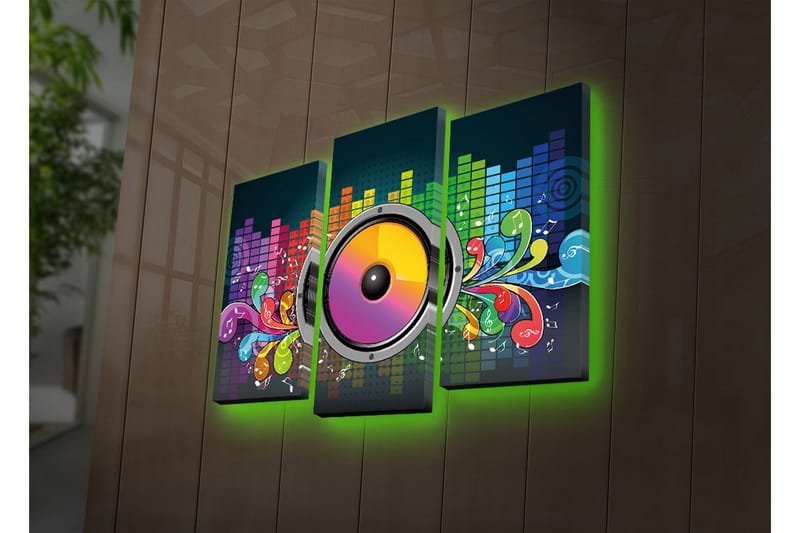 Dekorativ Canvasmålning LED-belysning 3 Delar - Flerfärgad - Inredning & dekor - Tavlor & konst - Canvastavla