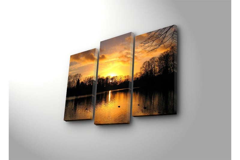 Dekorativ Canvasmålning LED-belysning 3 Delar - Flerfärgad - Inredning & dekor - Tavlor & konst - Canvastavla