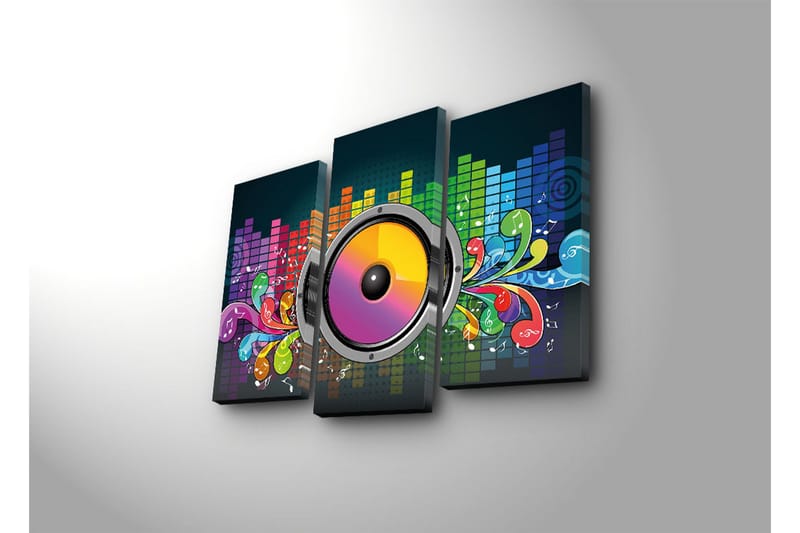Dekorativ Canvasmålning LED-belysning 3 Delar - Flerfärgad - Inredning & dekor - Tavlor & konst - Canvastavla