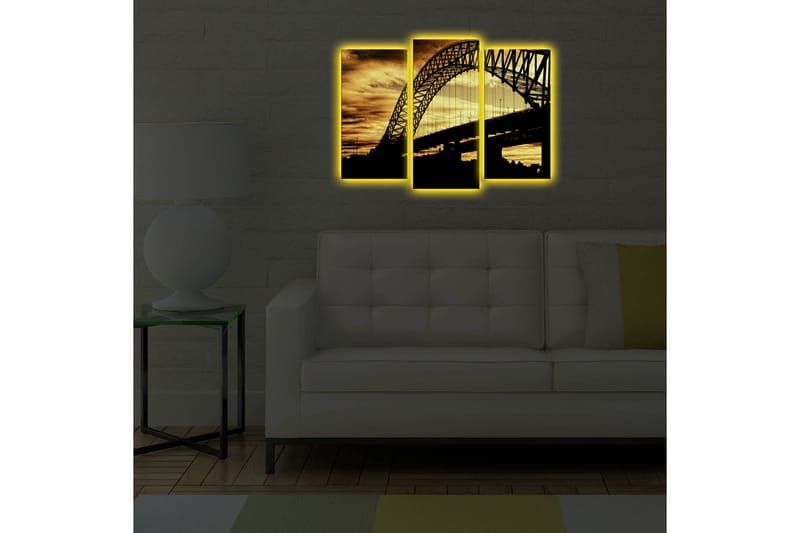 Dekorativ Canvasmålning LED-belysning 3 Delar - Flerfärgad - Inredning & dekor - Tavlor & konst - Canvastavla