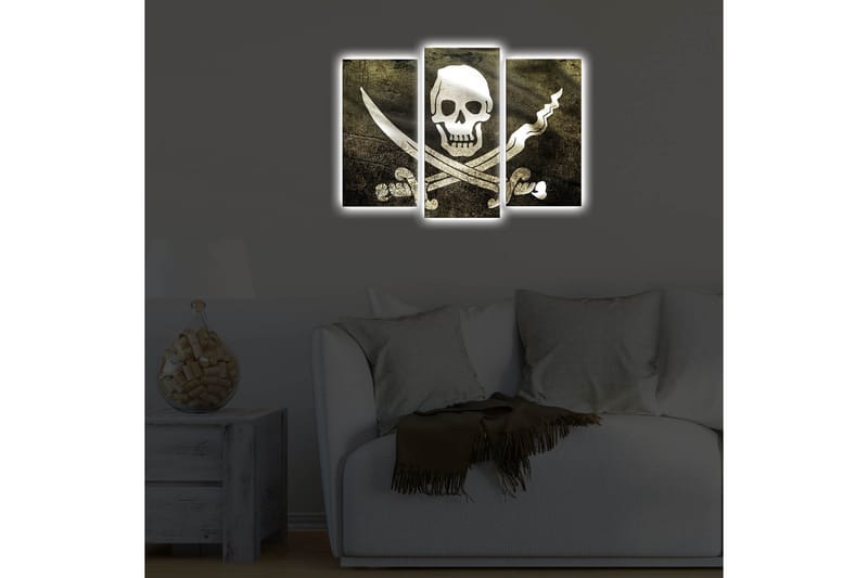 Dekorativ Canvasmålning LED-belysning 3 Delar - Flerfärgad - Inredning & dekor - Tavlor & konst - Canvastavla