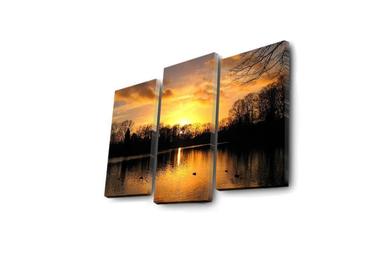 Dekorativ Canvasmålning LED-belysning 3 Delar - Flerfärgad - Inredning & dekor - Tavlor & konst - Canvastavla