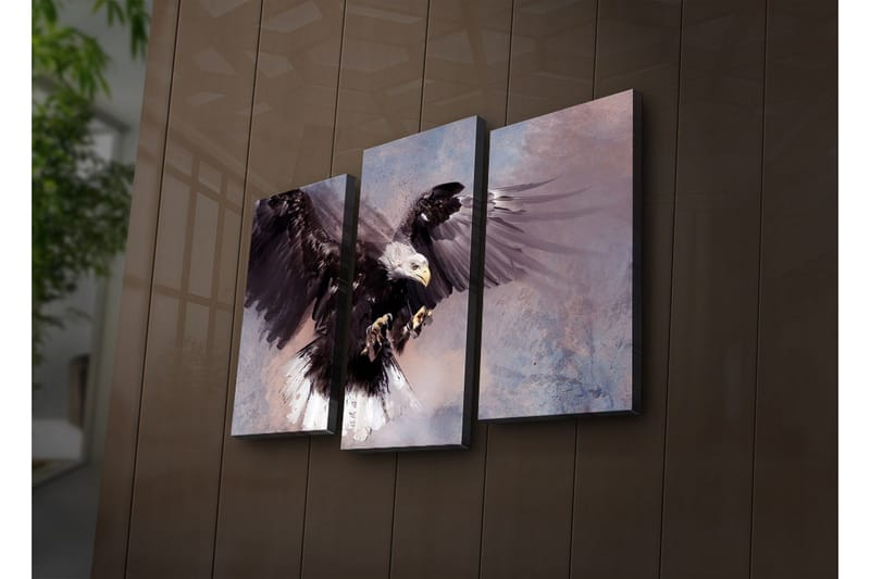 Dekorativ Canvasmålning LED-belysning 3 Delar, Flerfärgad