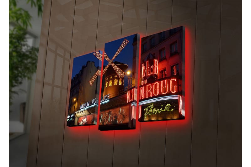 Dekorativ Canvasmålning LED-belysning 3 Delar - Flerfärgad - Inredning & dekor - Tavlor & konst - Canvastavla