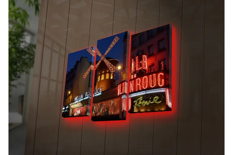 Dekorativ Canvasmålning LED-belysning 3 Delar - Flerfärgad - Inredning & dekor - Tavlor & konst - Canvastavla