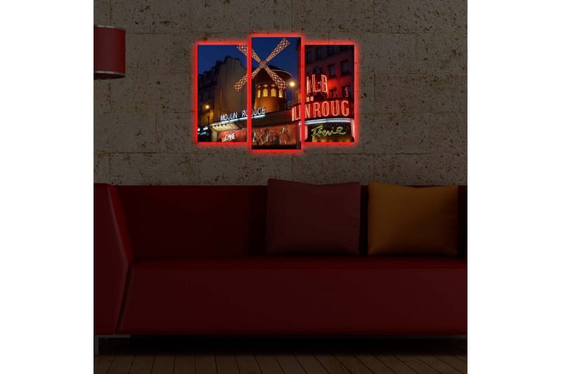 Dekorativ Canvasmålning LED-belysning 3 Delar - Flerfärgad - Inredning & dekor - Tavlor & konst - Canvastavla