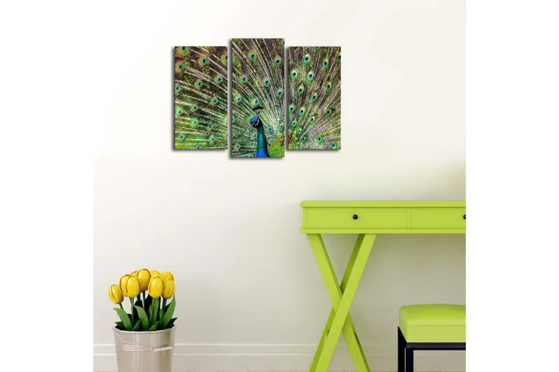 Dekorativ Canvasmålning LED-belysning 3 Delar - Flerfärgad - Inredning & dekor - Tavlor & konst - Canvastavla