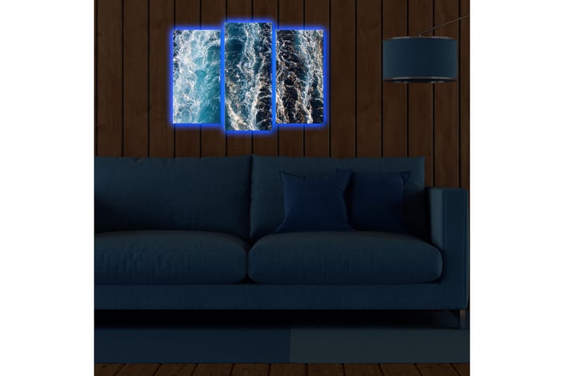 DEKORATIV Canvasmålning LED-belysning 3 Delar - Canvastavla