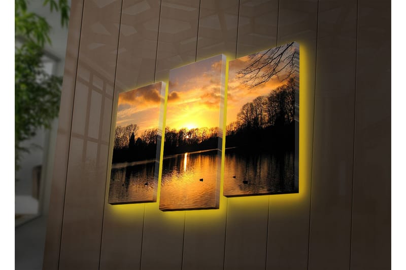 DEKORATIV Canvasmålning LED-belysning 3 Delar - Inredning & dekor - Tavlor & konst - Canvastavla