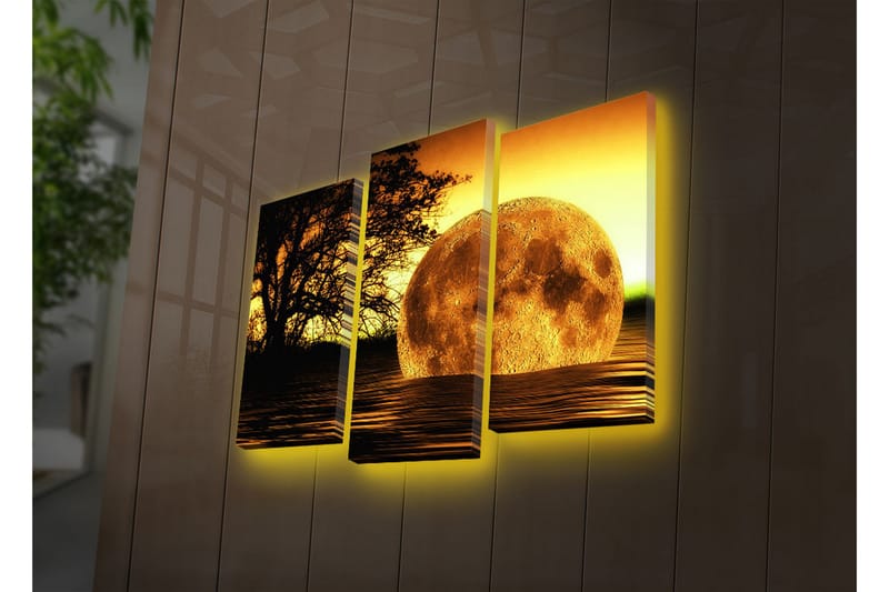 DEKORATIV Canvasmålning LED-belysning 3 Delar - - Canvastavla DEKORATIV Canvasmålning LED-belysning 3 Delar - - Canvastavla