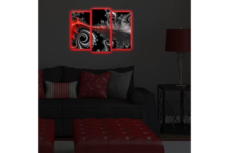 DEKORATIV Canvasmålning LED-belysning 3 Delar - Inredning & dekor - Tavlor & konst - Canvastavla