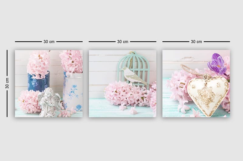 Dekorativ Canvastavla 3-Delar 30x30 cm - Flerfärgad - Inredning & dekor - Tavlor & konst - Canvastavla