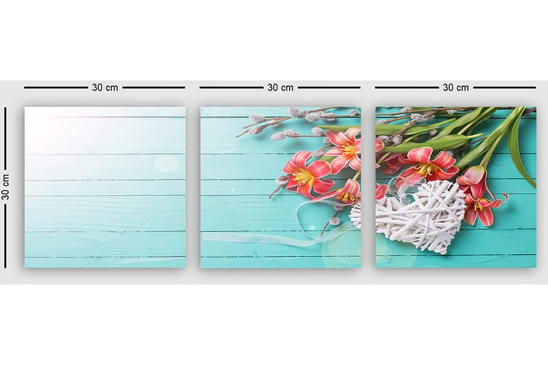 Dekorativ Canvastavla 3-Delar 30x30 cm - Flerfärgad - Inredning & dekor - Tavlor & konst - Canvastavla