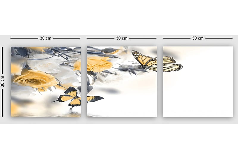 Dekorativ Canvastavla 3-Delar 30x30 cm - Flerfärgad - Inredning & dekor - Tavlor & konst - Canvastavla