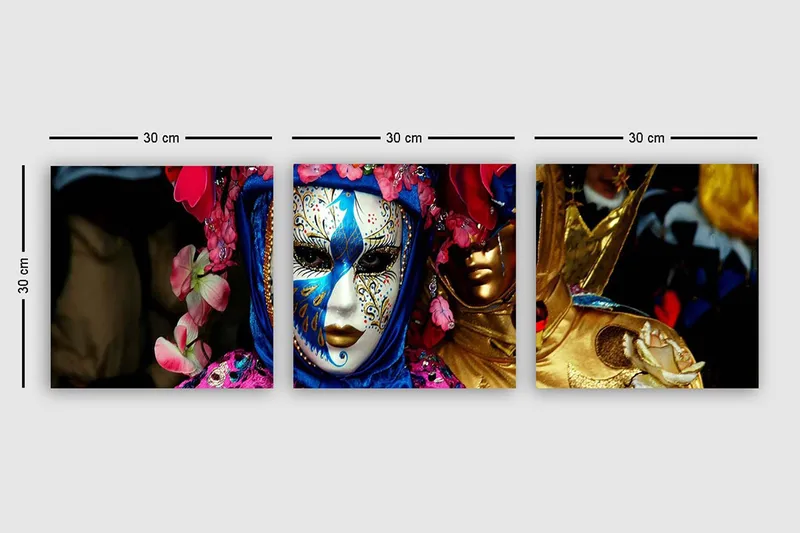 Dekorativ Canvastavla 3-Delar 30x30 cm - Flerfärgad - Inredning & dekor - Tavlor & konst - Canvastavla