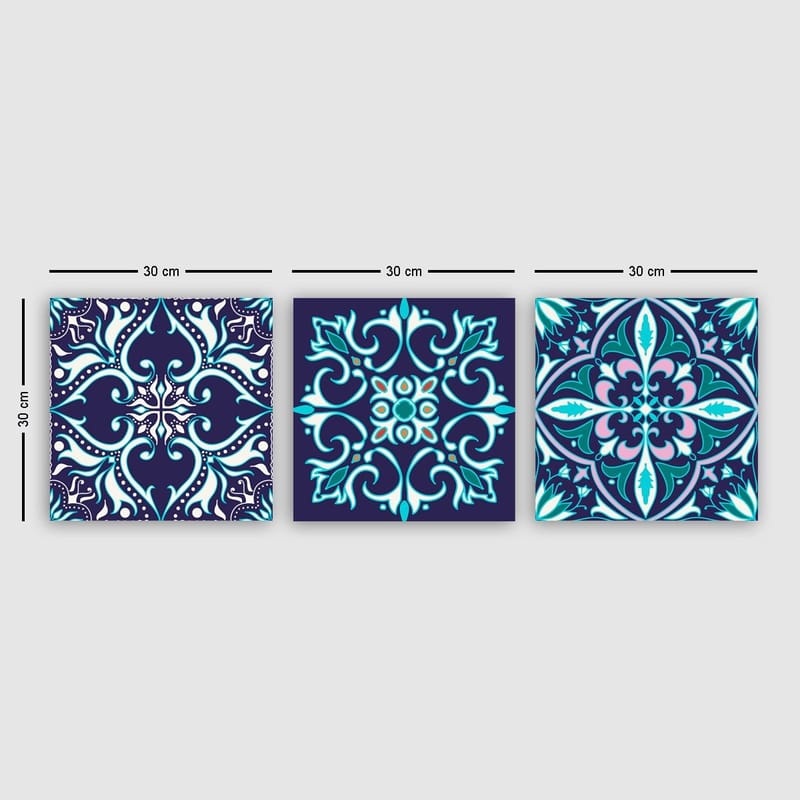 Dekorativ Canvastavla 3-Delar 30x30 cm, Flerfärgad