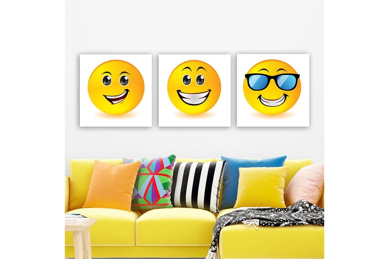 Dekorativ Canvastavla 3-Delar 30x30 cm, Flerfärgad