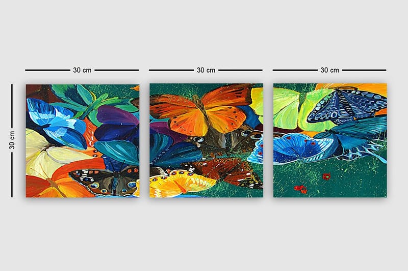 Dekorativ Canvastavla 3-Delar 30x30 cm - Flerfärgad - Inredning & dekor - Tavlor & konst - Canvastavla