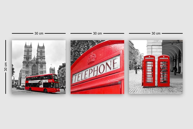 Dekorativ Canvastavla 3-Delar 30x30 cm - Flerfärgad - Inredning & dekor - Tavlor & konst - Canvastavla