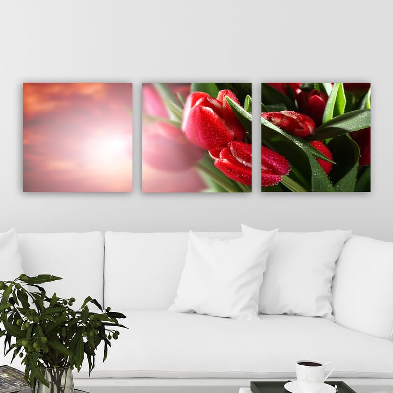 DEKORATIV CANVASTAVLA 3-Delar 30x30 cm Flerfärgad - Inredning & dekor - Tavlor & konst - Canvastavla