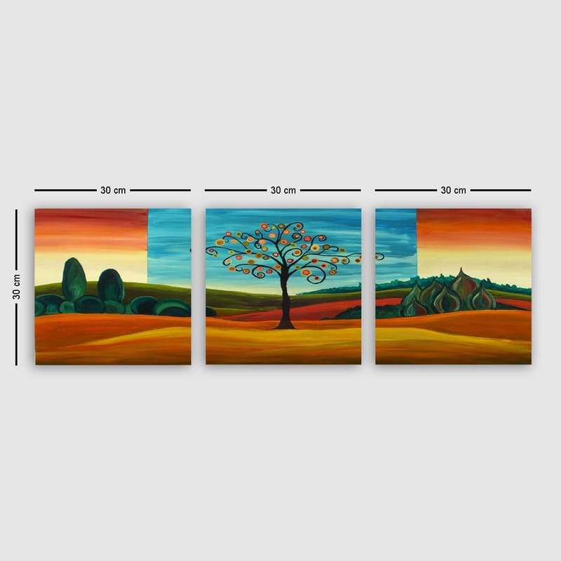 DEKORATIV CANVASTAVLA 3-Delar 30x30 cm Flerfärgad - Inredning & dekor - Tavlor & konst - Canvastavla