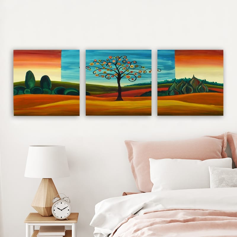 DEKORATIV CANVASTAVLA 3-Delar 30x30 cm Flerfärgad - Inredning & dekor - Tavlor & konst - Canvastavla