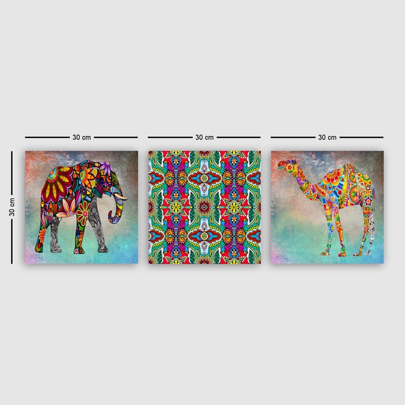 DEKORATIV CANVASTAVLA 3-Delar 30x30 cm Flerfärgad - Inredning & dekor - Tavlor & konst - Canvastavla