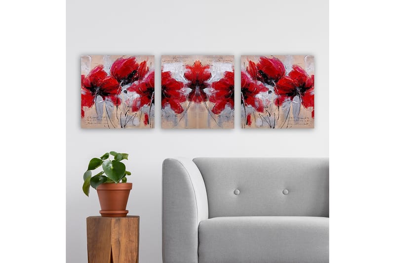 DEKORATIV CANVASTAVLA 3-Delar 30x30 cm Flerfärgad - Inredning & dekor - Tavlor & konst - Canvastavla